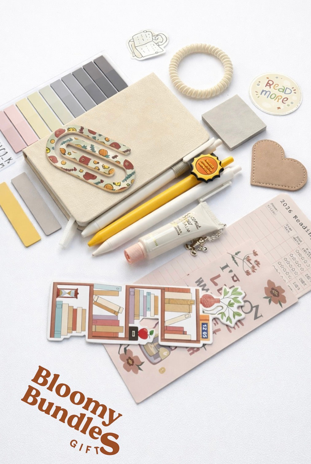 Cream/Wite Bookish Stationery Bundles