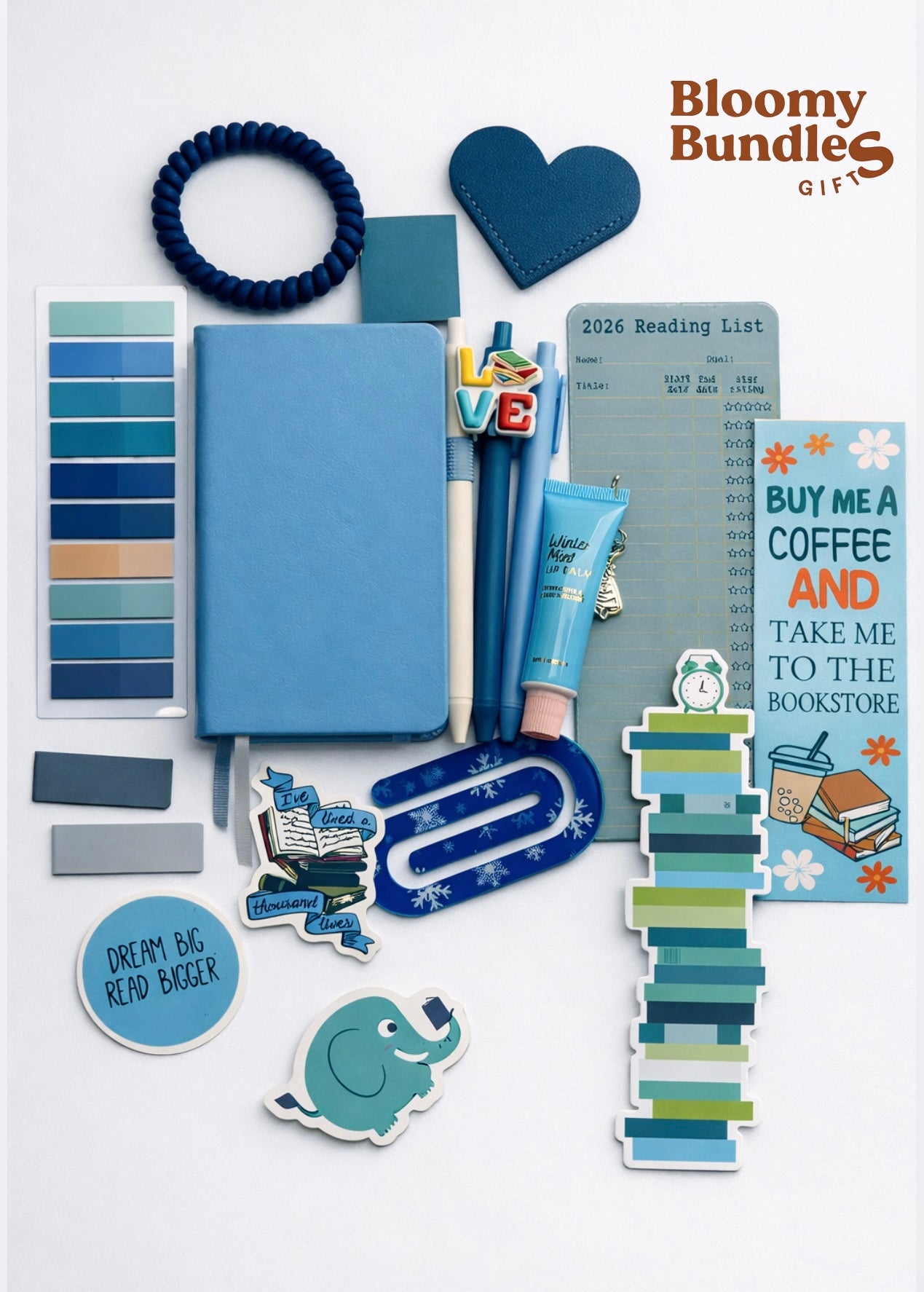 📘 Blue Bookish Stationery Bundle